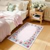 Garvee Blue 5×7 Area Rugs for Living Room, Washable Floral Rug with Non-Slip Backing, Low-Pile Carpet for Bedroom Dining Room(Pink)