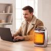 Garvee Space Heater – Electric Heaters w/Thermostat 1500W/750W, Fast Heating Ceramic Desk Top Heater & Fan, Tip-Over Overheat Protection Safe Quiet for Office, Room (Thermostat Heater Fan, Silver)(SILVER BRIGHT)