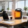 Garvee Space Heater – Electric Heaters w/Thermostat 1500W/750W, Fast Heating Ceramic Desk Top Heater & Fan, Tip-Over Overheat Protection Safe Quiet for Office, Room (Thermostat Heater Fan, Silver)(BLACK BRIGHT)