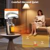 Garvee Space Heater – Electric Heaters w/Thermostat 1500W/750W, Fast Heating Ceramic Desk Top Heater & Fan, Tip-Over Overheat Protection Safe Quiet for Office, Room (Thermostat Heater Fan, Silver)(Silver)
