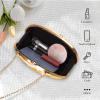 Women’s Purse with Removable Chain, Acrylic Shell Shape Evening Bag for Wedding, Party, Prom, Cocktail, Date Night(Gold)