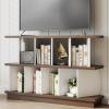 Garvee 8 Cube Storage Shelf Organizer – Wood Low Bookshelf with 10 Removable Back Panels, Display Storage Bookcase for Living Room, Bedroom, Entrance Hall, Home Office, Easy Assembly, Walnut(Walnut+white)