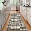 Garvee 8×10 Rug for Bedroom, Modern Plaid Rugs for Living Room, Non Skid Chrismas Rug Non Slip Stain Resistant Dining Room Area Rug, Washable Office Area Rug, Green(Plaid-beige)