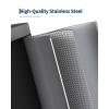 Garvee 2.6 gal / 10 L Metal Bathroom Trash Can with Lid, Slim Waterproof Garbage Can for Bedroom, Small Step-on Trash Bin with Inner Bucket, Rear Handle, Soft Close Lid, Grey(Silver)