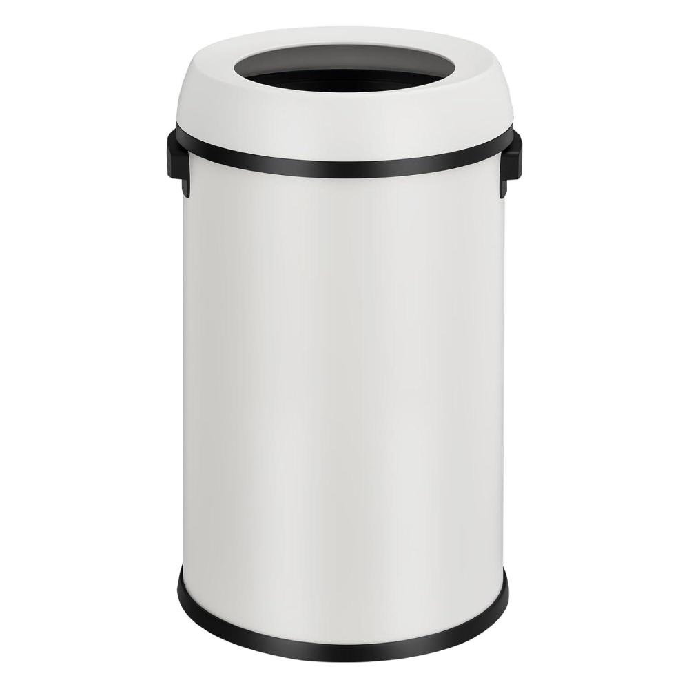 image:imageGarvee 17 gal65 L Trash Can FingerprintProof Stainless Steel Swing Top Garbage Can Heavy Duty Commercial Round Trash Bin with Swing Lid for Restaurant Home Office BlackWhite