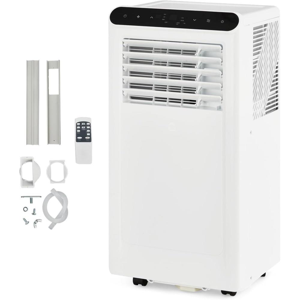 image:imageGarvee 8000 BTU Portable Air Conditioner for Rooms Up to 300 SqFt 4 Modes Remote Control Quiet AC Dehumidifier Fan Includes Window Installation Kit 24h Timer Sleep Mode Energy Star Certified