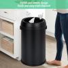 Garvee 17 gal/65 L Trash Can, Fingerprint-Proof Stainless Steel Swing Top Garbage Can, Heavy Duty Commercial Round Trash Bin with Swing Lid for Restaurant, Home, Office, Black(Black)
