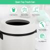 Garvee 17 gal/65 L Trash Can, Fingerprint-Proof Stainless Steel Swing Top Garbage Can, Heavy Duty Commercial Round Trash Bin with Swing Lid for Restaurant, Home, Office, Black(White)