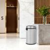 Garvee 17 gal/65 L Trash Can, Fingerprint-Proof Stainless Steel Swing Top Garbage Can, Heavy Duty Commercial Round Trash Bin with Swing Lid for Restaurant, Home, Office, Black(Silver)