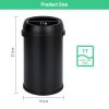 Garvee 17 gal/65 L Trash Can, Fingerprint-Proof Stainless Steel Swing Top Garbage Can, Heavy Duty Commercial Round Trash Bin with Swing Lid for Restaurant, Home, Office, Black(Black)