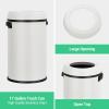 Garvee 17 gal/65 L Trash Can, Fingerprint-Proof Stainless Steel Swing Top Garbage Can, Heavy Duty Commercial Round Trash Bin with Swing Lid for Restaurant, Home, Office, Black(White)