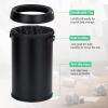Garvee 17 gal/65 L Trash Can, Fingerprint-Proof Stainless Steel Swing Top Garbage Can, Heavy Duty Commercial Round Trash Bin with Swing Lid for Restaurant, Home, Office, Black(Black)