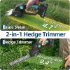 Garvee Cordless Grass Shear & Shrubbery Trimmer – 2 in 1 Handheld 20V Electric Grass Trimmer Hedge Shears Grass Cutter with 2 * 2.0AhBattery & Charge Base