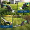 Garvee Cordless Grass Shear & Shrubbery Trimmer – 2 in 1 Handheld 20V Electric Grass Trimmer Hedge Shears Grass Cutter with 2 * 2.0AhBattery & Charge Base
