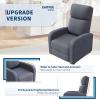 Garvee Recliner Chair for Adults, PU Leather Lazy Recliner Ergonomic Adjustable Single Sofa Enhanced with Side Pocket, Tall Back, Wide Arms & Padded Seat, Home Theater Seating for Living Room(Grey)