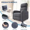 Garvee Recliner Chair for Adults, PU Leather Lazy Recliner Ergonomic Adjustable Single Sofa Enhanced with Side Pocket, Tall Back, Wide Arms & Padded Seat, Home Theater Seating for Living Room(Dark Grey)