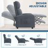 Garvee Recliner Chair for Adults, PU Leather Lazy Recliner Ergonomic Adjustable Single Sofa Enhanced with Side Pocket, Tall Back, Wide Arms & Padded Seat, Home Theater Seating for Living Room(Dark Grey)