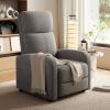Garvee Recliner Chair for Adults, PU Leather Lazy Recliner Ergonomic Adjustable Single Sofa Enhanced with Side Pocket, Tall Back, Wide Arms & Padded Seat, Home Theater Seating for Living Room(Light Grey)