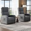 Garvee Recliner Chair for Adults, PU Leather Lazy Recliner Ergonomic Adjustable Single Sofa Enhanced with Side Pocket, Tall Back, Wide Arms & Padded Seat, Home Theater Seating for Living Room(Grey)