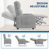 Garvee Recliner Chair for Adults, PU Leather Lazy Recliner Ergonomic Adjustable Single Sofa Enhanced with Side Pocket, Tall Back, Wide Arms & Padded Seat, Home Theater Seating for Living Room(Light Grey)