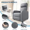 Garvee Recliner Chair for Adults, PU Leather Lazy Recliner Ergonomic Adjustable Single Sofa Enhanced with Side Pocket, Tall Back, Wide Arms & Padded Seat, Home Theater Seating for Living Room(Pu Gray)