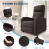 Garvee Recliner Chair for Adults, PU Leather Lazy Recliner Ergonomic Adjustable Single Sofa Enhanced with Side Pocket, Tall Back, Wide Arms & Padded Seat, Home Theater Seating for Living Room(Dark Brown)