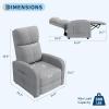 Garvee Recliner Chair for Adults, PU Leather Lazy Recliner Ergonomic Adjustable Single Sofa Enhanced with Side Pocket, Tall Back, Wide Arms & Padded Seat, Home Theater Seating for Living Room(Light Grey)