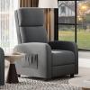Garvee Recliner Chair for Adults, PU Leather Lazy Recliner Ergonomic Adjustable Single Sofa Enhanced with Side Pocket, Tall Back, Wide Arms & Padded Seat, Home Theater Seating for Living Room(Dark Grey)