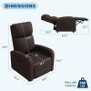 Garvee Recliner Chair for Adults, PU Leather Lazy Recliner Ergonomic Adjustable Single Sofa Enhanced with Side Pocket, Tall Back, Wide Arms & Padded Seat, Home Theater Seating for Living Room(Dark Brown)