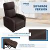 Garvee Recliner Chair for Adults, PU Leather Lazy Recliner Ergonomic Adjustable Single Sofa Enhanced with Side Pocket, Tall Back, Wide Arms & Padded Seat, Home Theater Seating for Living Room(Dark Brown)