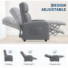Garvee Recliner Chair for Adults, PU Leather Lazy Recliner Ergonomic Adjustable Single Sofa Enhanced with Side Pocket, Tall Back, Wide Arms & Padded Seat, Home Theater Seating for Living Room(Pu Gray)