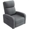 Garvee Recliner Chair for Adults, PU Leather Lazy Recliner Ergonomic Adjustable Single Sofa Enhanced with Side Pocket, Tall Back, Wide Arms & Padded Seat, Home Theater Seating for Living Room(Dark Grey)