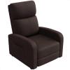 Garvee Recliner Chair for Adults, PU Leather Lazy Recliner Ergonomic Adjustable Single Sofa Enhanced with Side Pocket, Tall Back, Wide Arms & Padded Seat, Home Theater Seating for Living Room(Dark Brown)