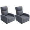 Garvee Recliner Chair for Adults, PU Leather Lazy Recliner Ergonomic Adjustable Single Sofa Enhanced with Side Pocket, Tall Back, Wide Arms & Padded Seat, Home Theater Seating for Living Room(Grey)