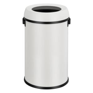 Garvee 17 gal/65 L Trash Can, Fingerprint-Proof Stainless Steel Swing Top Garbage Can, Heavy Duty Commercial Round Trash Bin with Swing Lid for Restaurant, Home, Office, Black(White)