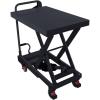 Hydraulic Scissor Cart Lift Table, 500 LBS Capacity 28.5 in Lifting Height Manual Scissor Lift Table w/ 4 Wheels and Foot Pump for Material Handling(Black)