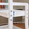 Garvee Kids Desk, Study Desk and Chair Set for Boys and Girl, Wooden Kids Writing Table with Bookshelf, Bulletin Board, and Cabinets for Ages 3-8(White)