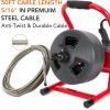 GARVEE Drain Cleaner Machine, 50 ft X 5/16 in Professional Automatic Electric Drain Auger for 3/4 to 3 in Pipes, Portable Electric Drain Snake with 6 Cutters & Foot Switch and Pair of Gloves