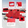 Garvee Pop Up Ice Fishing Tent Insulated Ice Fishing Shelter 140″x70.8″x79″ Portable Hub-Style Shelter Shanty Windproof and Warm for 6 to 8 Persons, Includes Anchors, Ropes & Carry Bag, Red(Red)