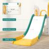Toddler Slide 8 in 1 Toddler Playset for Toddlers Age 1-3, Baby Playset for Indoor Outdoor Playground with Climber, Crawling Tunnel, Basketball Hoop, Telescope, Toy Storage(Orange+green)