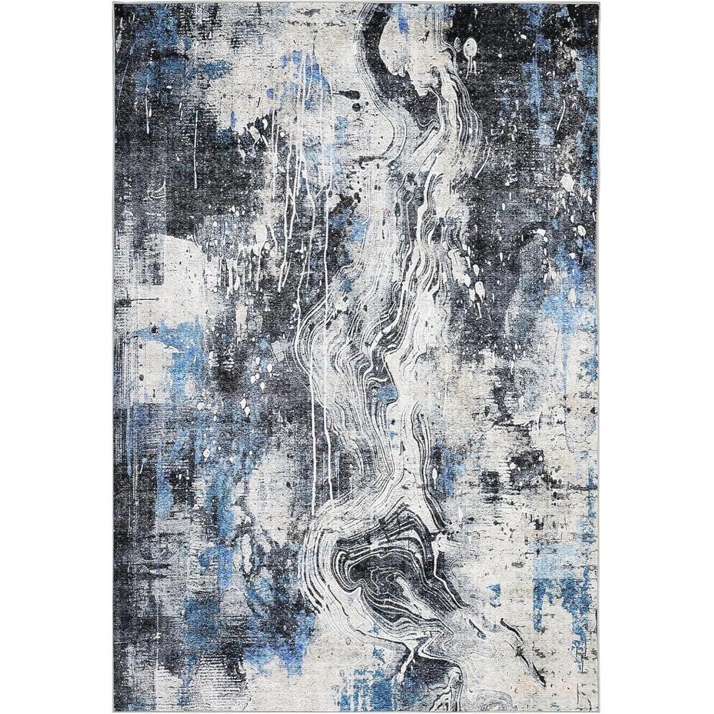 image:imageGarvee 8x10 Area Rug for Living Room  Washable Modern Abstract Soft Thin No Slip Stain Resistant Carpet for Bedroom Dining Room Farmhouse Nursery Home Office RedBlue and Black