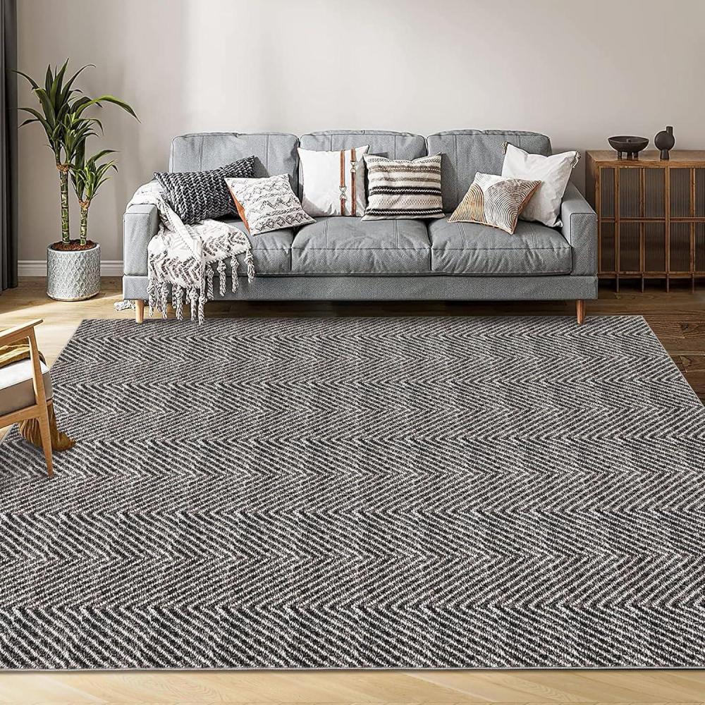 image:imageGarvee 9x12 ft Printed Area Rug with BraidedLook TextureLarge Soft Machine Washable RugsBoho Easy Clean Inside MatNonSlip Indoor Carpet for Living RoomBedroom amp Durable Home DecorAntique BlueCamel