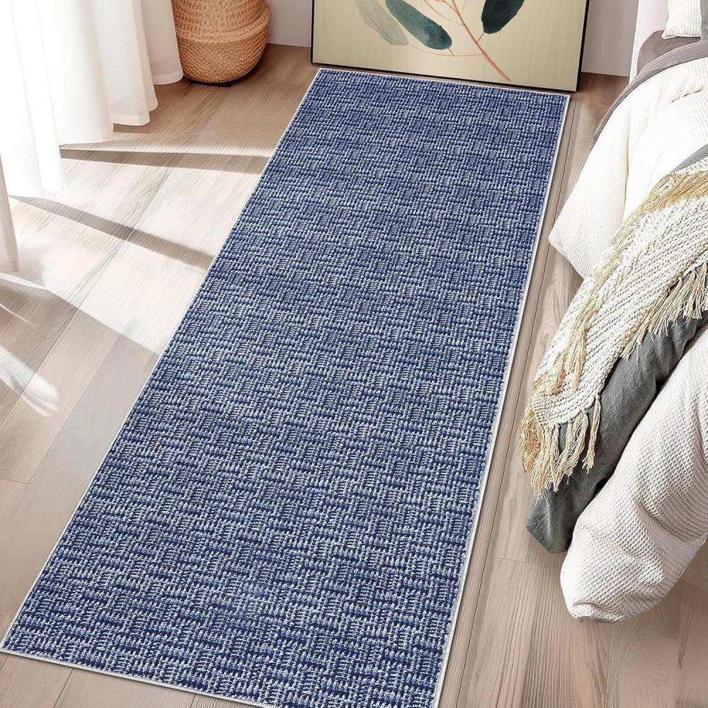 image:imageGarvee Modern Living Room Rug 8x10 Large Washable Checkered Print Accent Carpet with NonSlip Backing Soft Low Pile Area Rug Solid Contemporary Floor Cover for Dining Room BlackBlue