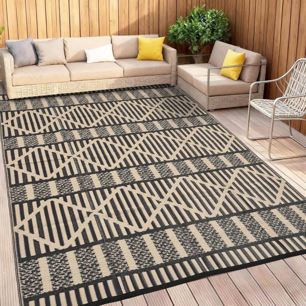 image:imageGarvee Outdoor Rug Outdoor Plastic Straw Rug Outdoor Rugs 9x12 for Patios Clearance Waterproof Patio Rug Camping Rugs for Outside Rv Grey Recyclable Woven Rugs for Yard DeckOrangePinkGreenBlack Coffee
