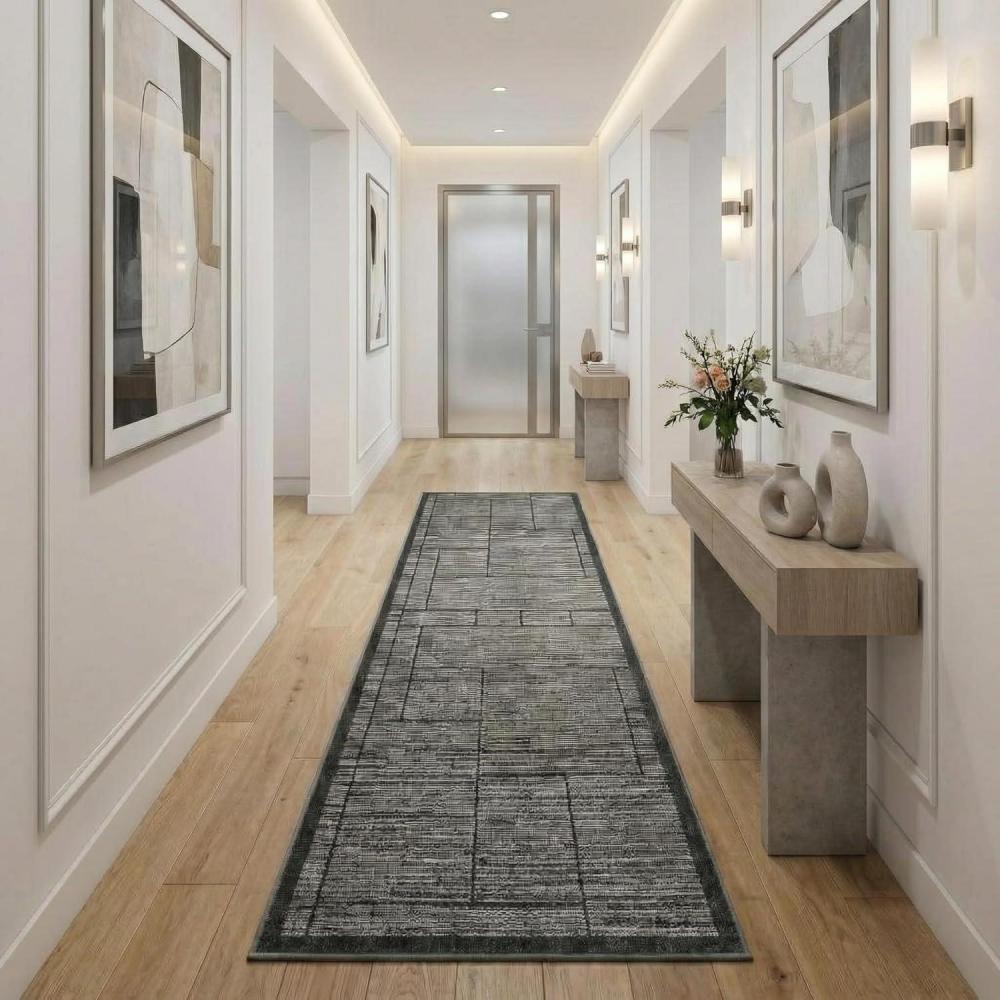 image:imageGarvee Washable 2x6 Kitchen Rugs Modern Geometric Entryway Rug Soft Non Slip Washable Runner Rug for Hallway Bedroom Stain Resistant Low Pile Contemporary Long Carpet for Entrance Laundry GreenPatchworkeddark Grey