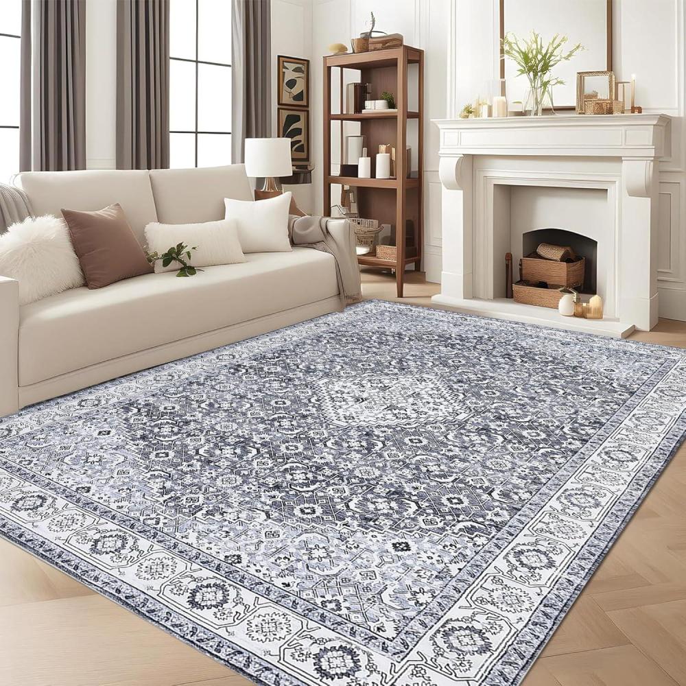 image:imageGarvee Washable 4x6 Area Rugs for Living Room  Rug Bedroom RugCarpet Neutral Moody Vintage Traditional Dining Room Rugs Office Soft Comfortable Non Slip RedGray Tone