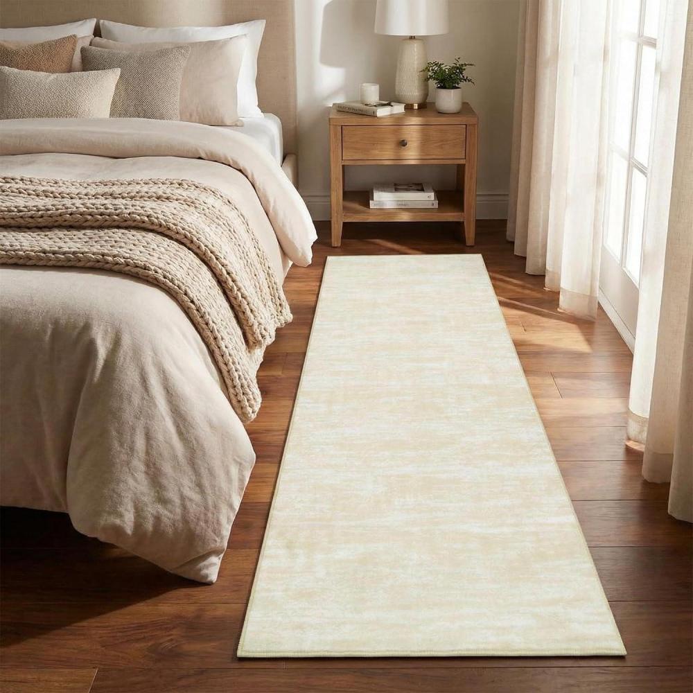 image:imageGarvee Washable Runner Rug 2x6 Hallway Runner Rug Modern Solid Color Non Slip Runners Minimalist Low Pile NonShedding Long Rugs Soft Thin Foldable Mat for Entryway Kitchen Bathroom Bedside CreamSolid Cream