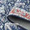 GARVEE Boho 5×7 Area Rugs for Living Room, Vintage Persian Rug for Bedroom, Oriental Distressed Floral Print Indoor Carpet Rug Washable Thin Rug Non Slip Large Throw Rugs for Dining Room Kitchen, Blue