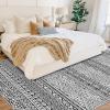 Garvee 10X13 ft Boho Distressed Area Rug for Living Room, Machine Washable Area Rugs, Stain-Resistant Non-Slip Large Carpet for Living Room/Dining Room & Home Decor-Non Shedding/Low Pile(Blue)(Black)