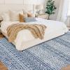 Garvee 10X13 ft Boho Distressed Area Rug for Living Room, Machine Washable Area Rugs, Stain-Resistant Non-Slip Large Carpet for Living Room/Dining Room & Home Decor-Non Shedding/Low Pile(Blue)(Blue)